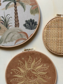 Muurhangerset palm sun cognac