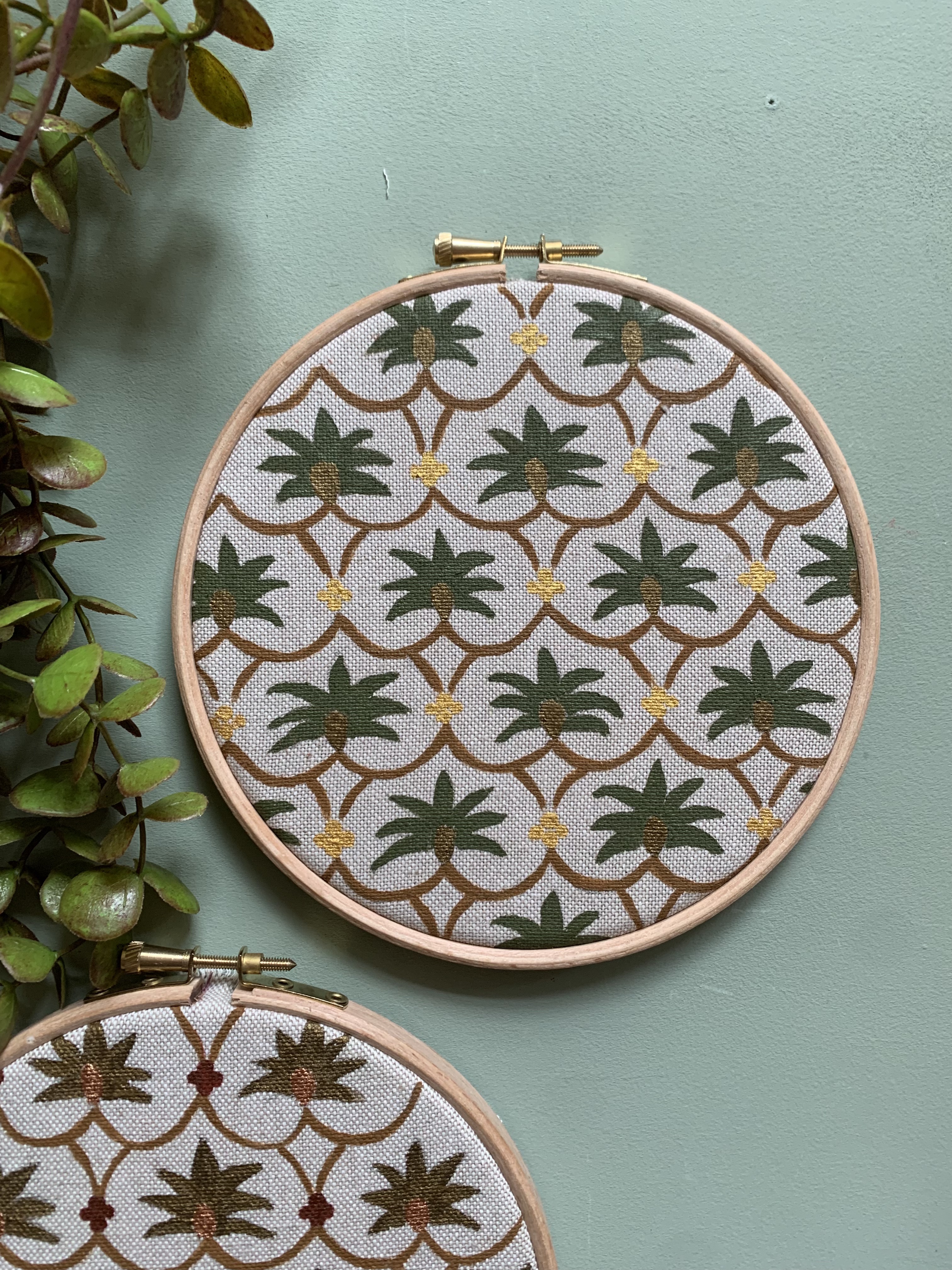 Muurhanger palm blockprint