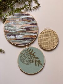 Muurhangerset marble monstera