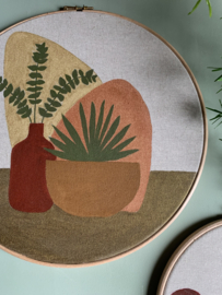 Muurhanger grafisch botanisch terra 30 cm