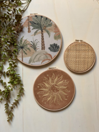 Muurhangerset palm sun cognac