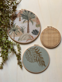 Muurhangerset palm green