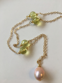 parelketting met limoenkwarts
