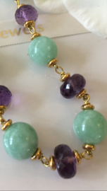 edelsteen armband Burmese jade amethist