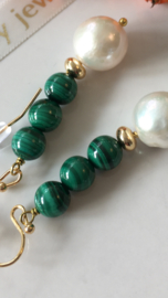 malachiet dangle pareloorbellen