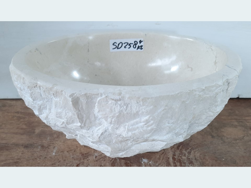 Riviersteen lavabo wc wit / beige SD258 (26x21cm)