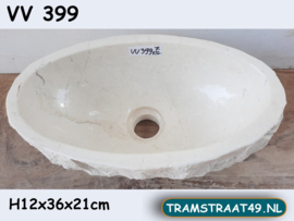 Wit/beige fontein wc ovaal VV399 (36x21cm)