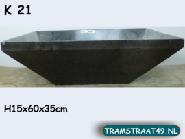 Rechthoekige opzet waskom marmer K21 (60x35cm)