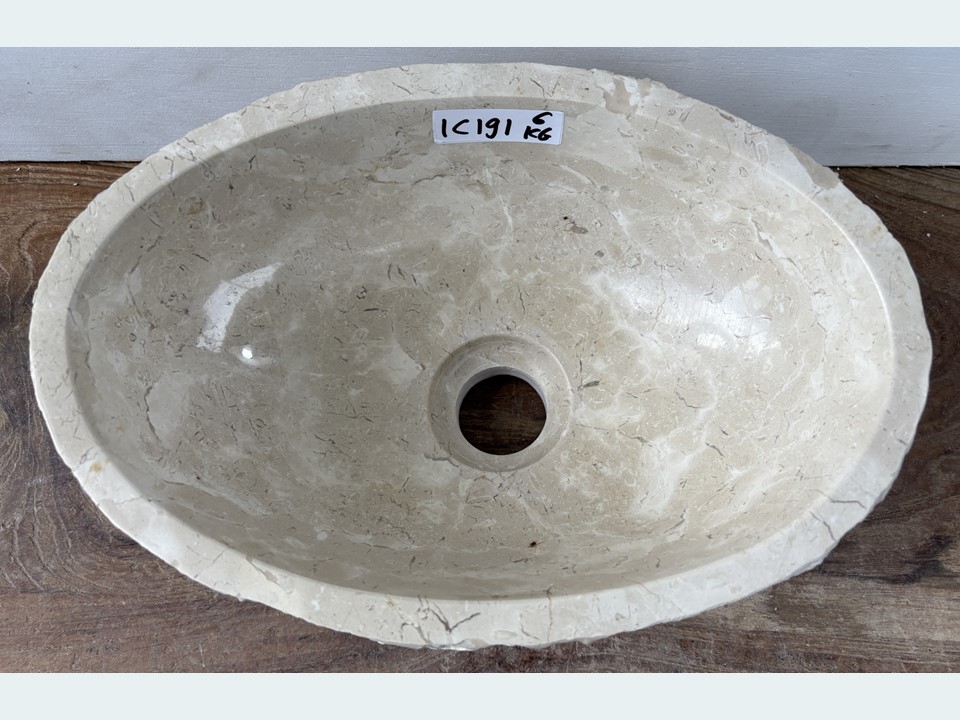 Wit / beige fontein wc riviersteen IC191 (31x21cm)