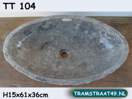Ovale waskom grijs / wit TT104 (61x36cm)