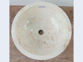 Ronde pompbak wit/beige marmer YM93 (Ø40 cm)