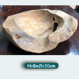 Teak schaal onbehandeld