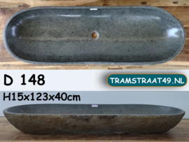 Badkamer lange ovale waskom D148 (123x40cm)