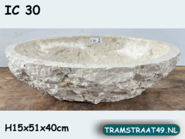 Beige / wit waskom marmer breed IC30