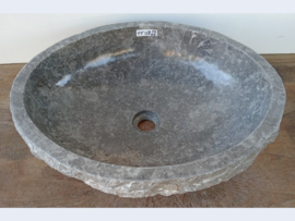 Grijs / wit waskom marmer TT118 (51x41cm)