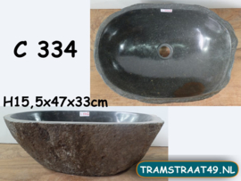 Riviersteen opzetwasbak C334 (47x33cm)