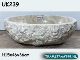 Beige riviersteen waskom UK239 (46x36cm)