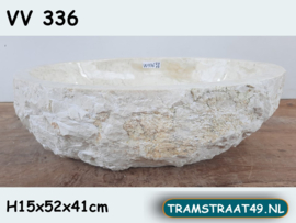 Wit / beige waskom marmer VV336 (52x41cm)