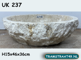 Beige / wit pompbak riviersteen UK237 (46x36cm)