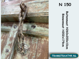 Hoge grote deur / poort teak hout N150