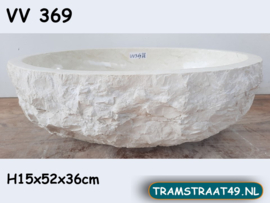 Badkamer waskom van marmer wit/beige VV369 (52x36cm)