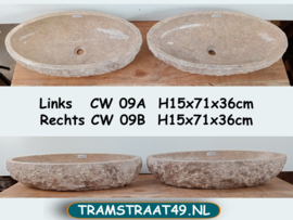 Set wastafel badkamer meerkleurig ovaal CW09 (71x36cm)