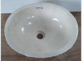 Riviersteen lavabo wit/beige SD153 (36x30cm)