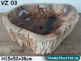 Versteend hout waskom Z03 (52x38cm)