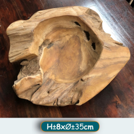 Decoratieve teak schaal onbehandeld