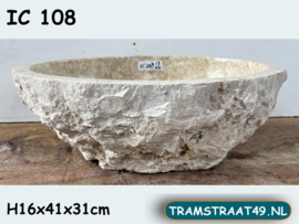 Pompbak riviersteen wit / beige IC108 (41x31cm)