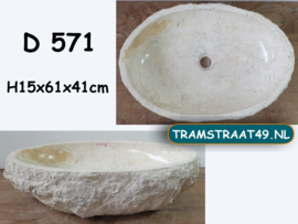 Natuursteen waskom ovaal D571 (61x41cm)