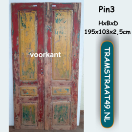 Antieke shutter deur / paneel deur teakhout pin3