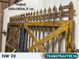 Tuinpoort ijzeren 200 cm hoog NW03