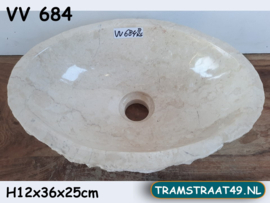 Wit / beige waskom toilet VV684 (36x25cm)