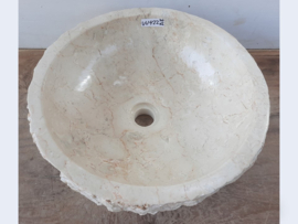 Riviersteen lavabo wit / beige rond VV422 (H15xØ41cm)