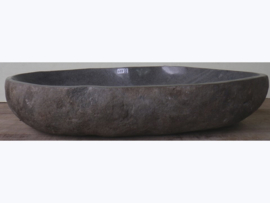 Brede wastafel trog riviersteen G77 (90x60cm)