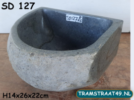 Hoek fontein toilet riviersteen SD127 (26x22cm)