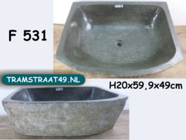 Riviersteen keuken wasbak F531 (59,5x49cm)