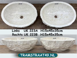 Set lavabo riviersteen beige/wit UK223 (45x35cm)