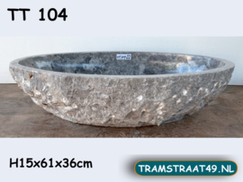 Ovale waskom grijs / wit TT104 (61x36cm)