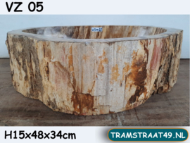 Waskom versteend hout VZ05 (48x34cm)