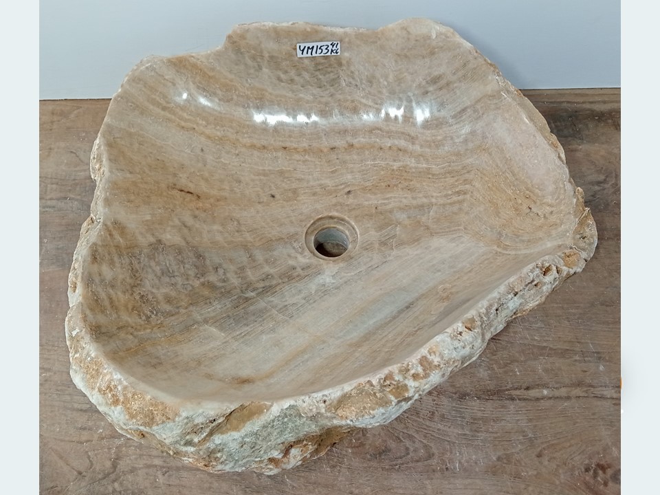 Brede wasbak badkamer uit onyx YM153 (58x50cm)