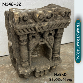 Steen tempel waxinehouder N146-32