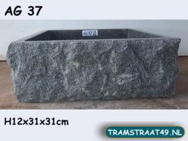 Klein waskom vierkante natuursteen AG37 (31x31cm)