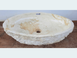 Marmeren waskom wit/beige VZ52 (61x42cm)