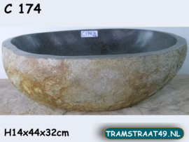 Riviersteen badkamer pompbak C174 (44x32cm)