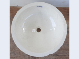 Ronde lavabo riviersteen wit/beige VV414 (H16xØ41cm)