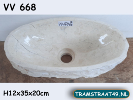 Wit / beige lavabo toilet  VV668 (35x20cm)