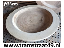 Houten schaal teak hout (Ø35cm)