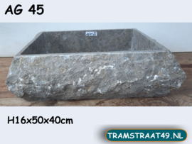 Vierkante wasbak marmer grijs AG45 (50x40cm)